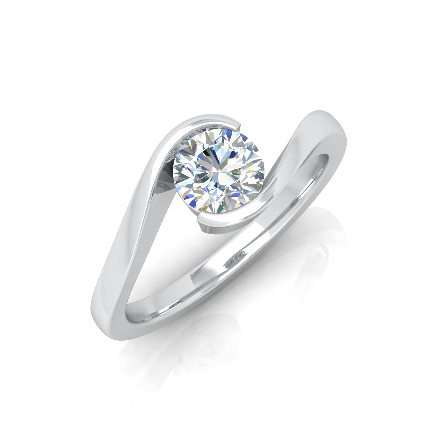 1.00 Carat D/VS Lab Round Diamond Solitaire Engagement Ring For Women