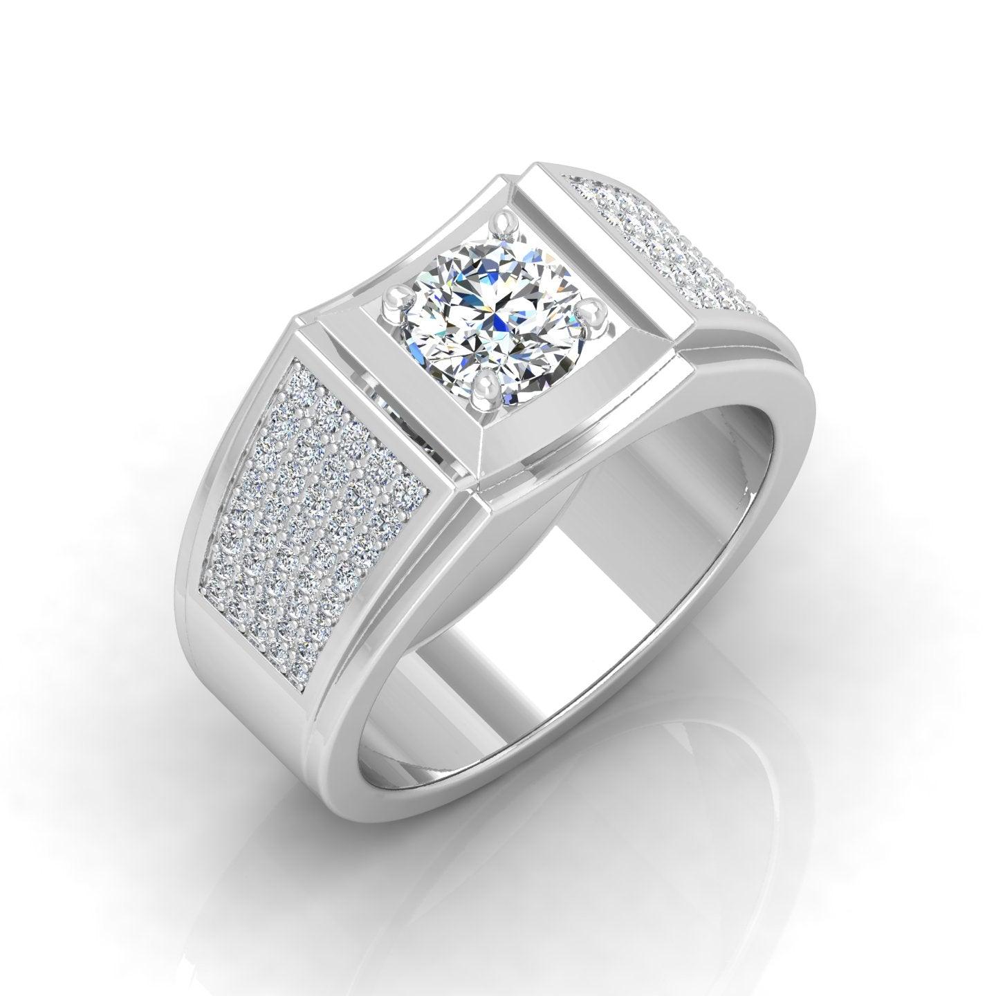 CERTIFIED F/VS 1.50CT ROUND DIAMOND SOLITAIRE WITH ACCENTS ENGAGEMENT RING FOR HIM