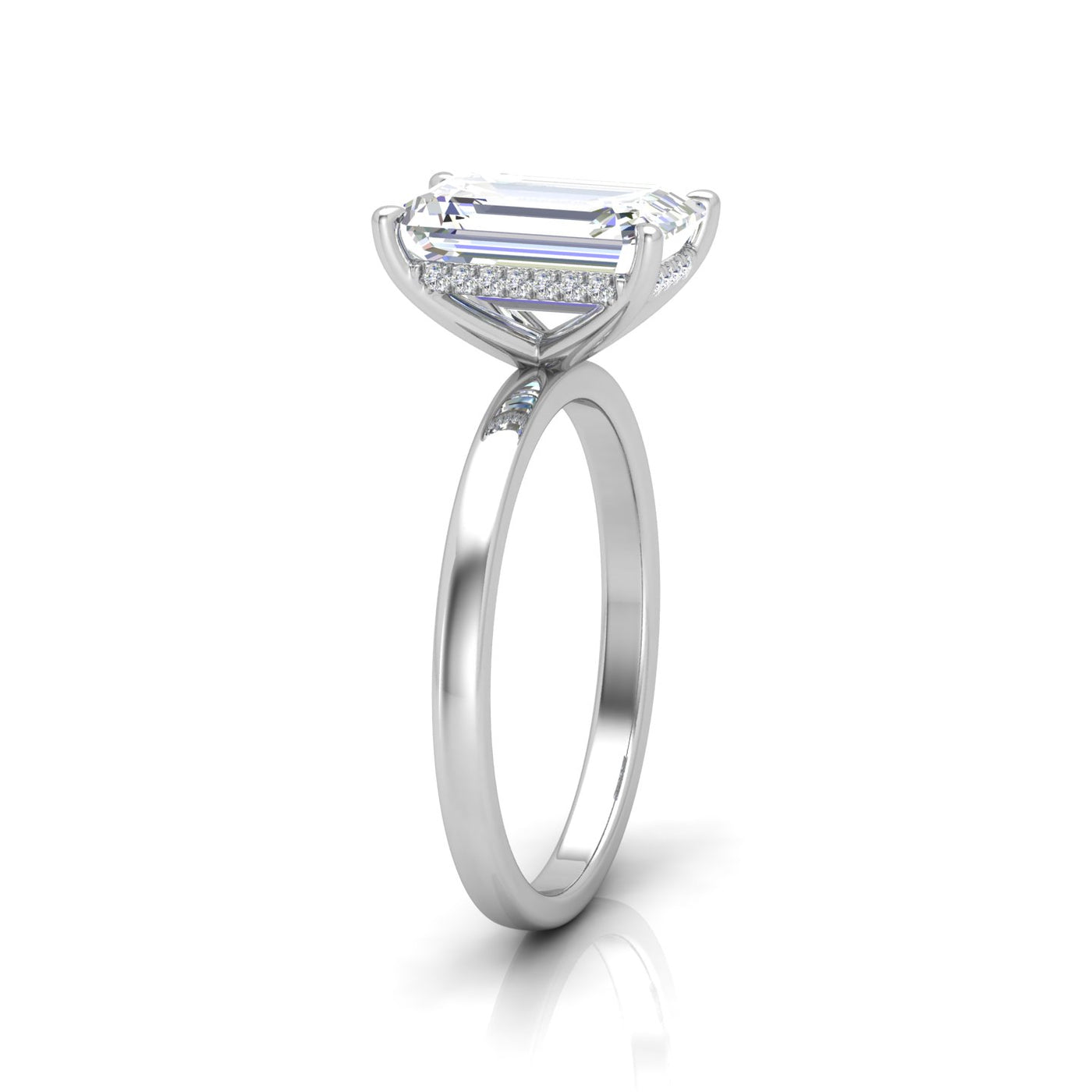 Classic Solitaire Hidden Halo Engagement Ring