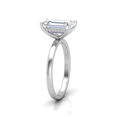 Classic Solitaire Hidden Halo Engagement Ring