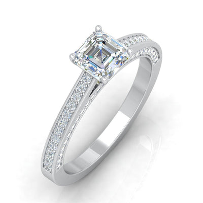 Certified Asscher Diamond Engagement Ring 2.00Carat