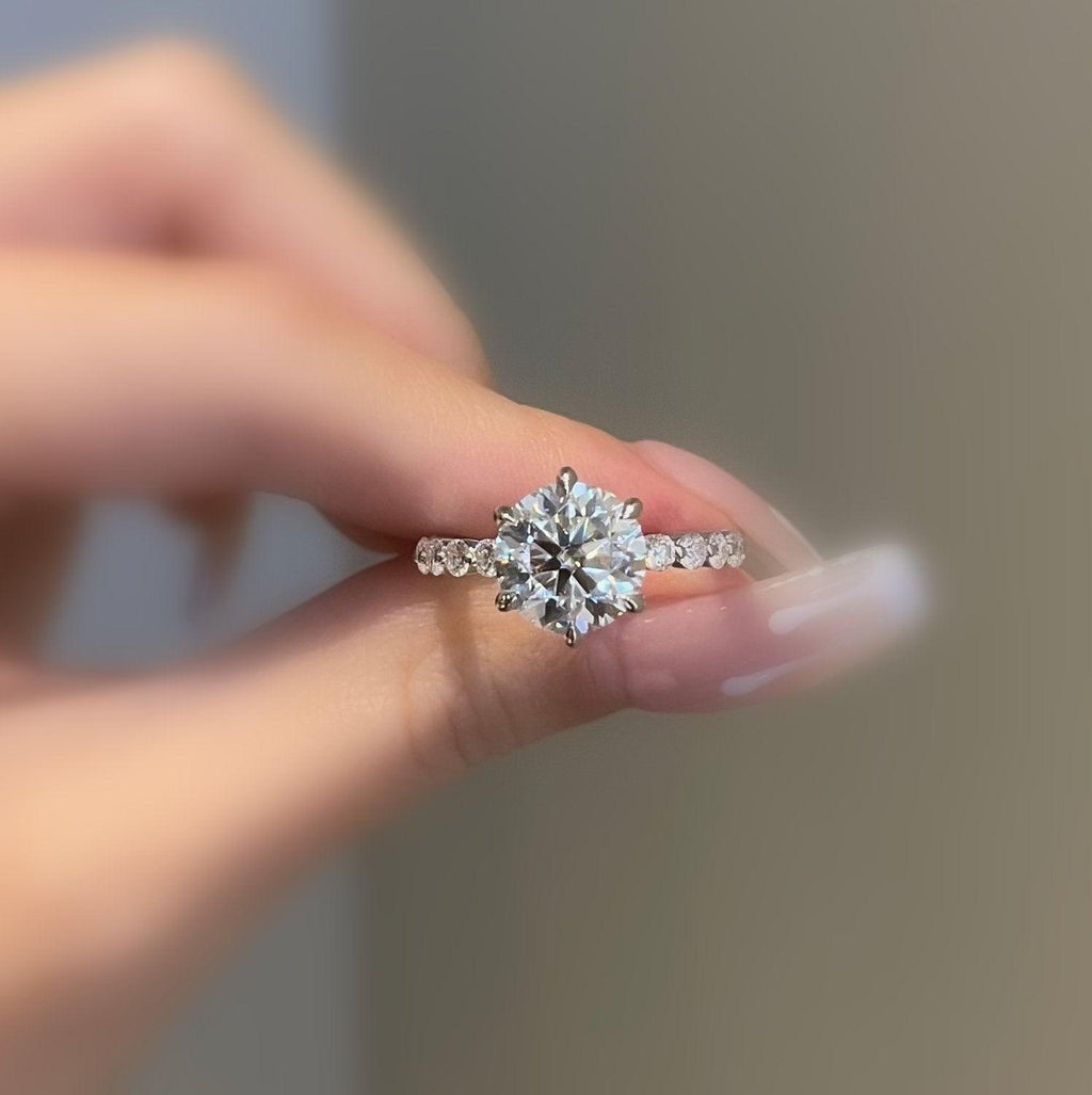 4.50CT IGI Certified Lab Grown Round Diamond Engagement Ring