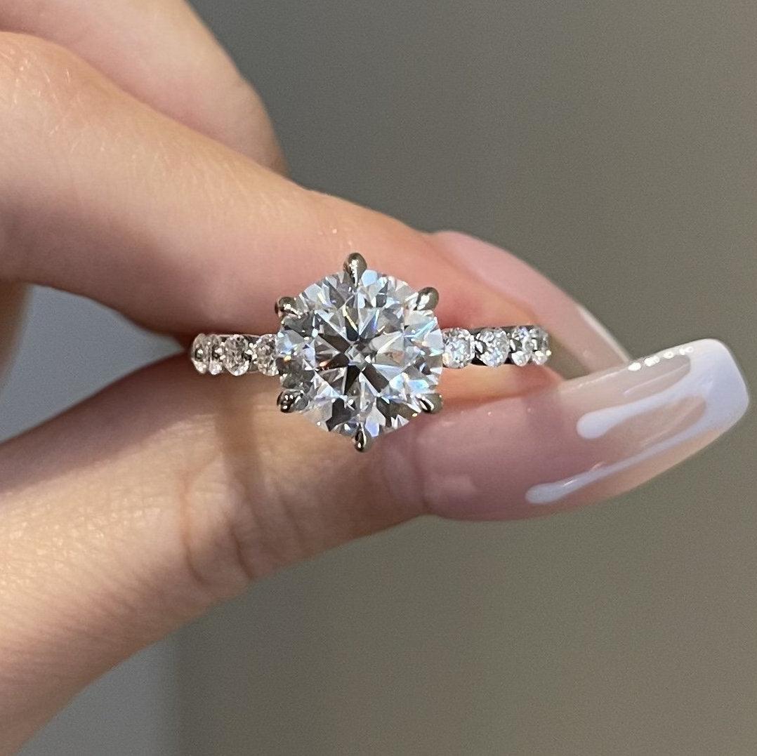 4.50CT IGI Certified Lab Grown Round Diamond Engagement Ring