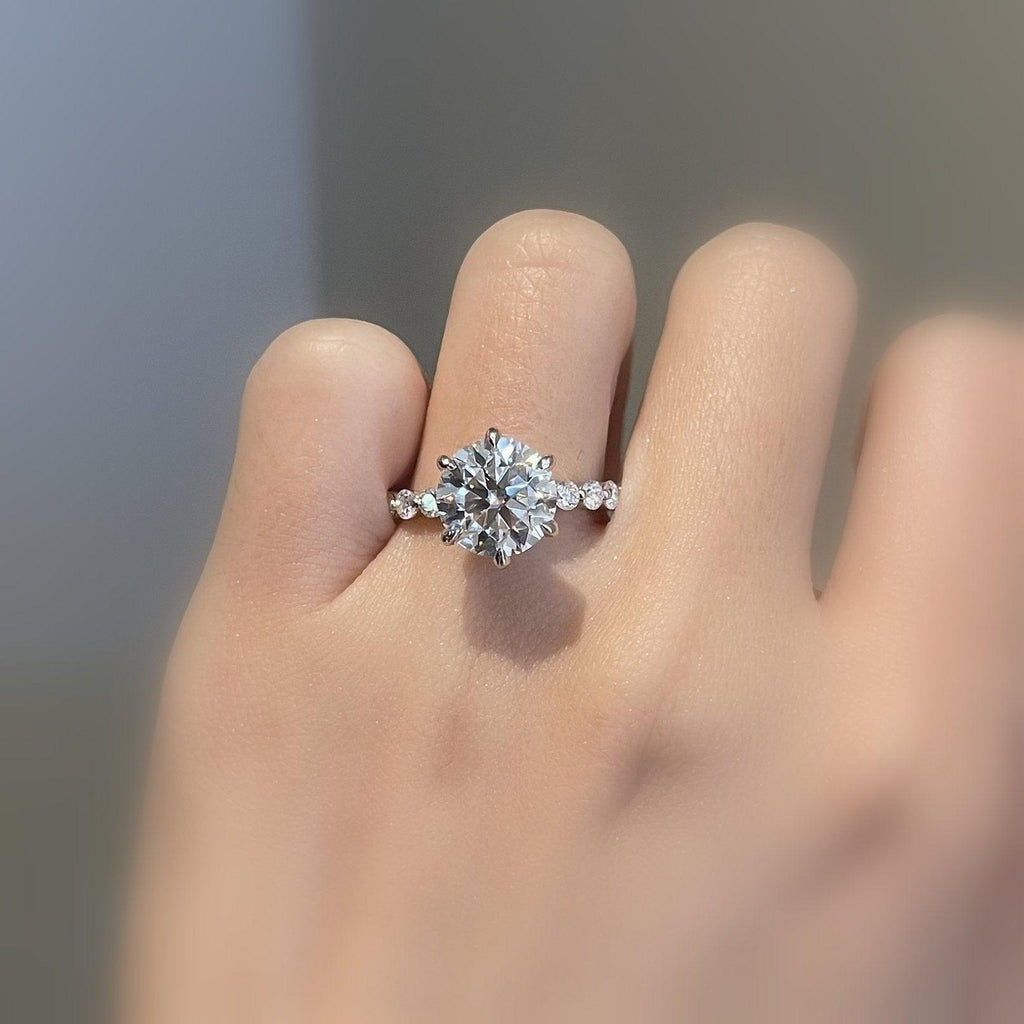 4.50CT IGI Certified Lab Grown Round Diamond Engagement Ring
