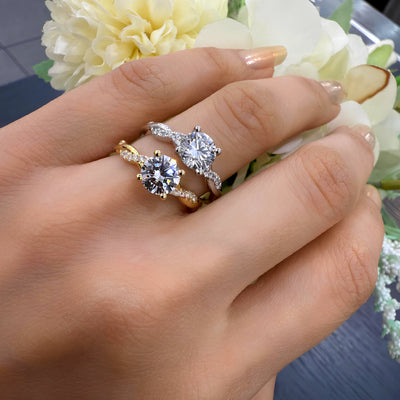 IGI Certified 1.20Carat D/VS Round & Side Diamond Twisted Shank Designer Ring