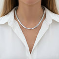 Luxury Gift ! D/VS 40.00Ct Lab Grown Round Diamond Tennis Necklace in Hallmarked 9k Gold