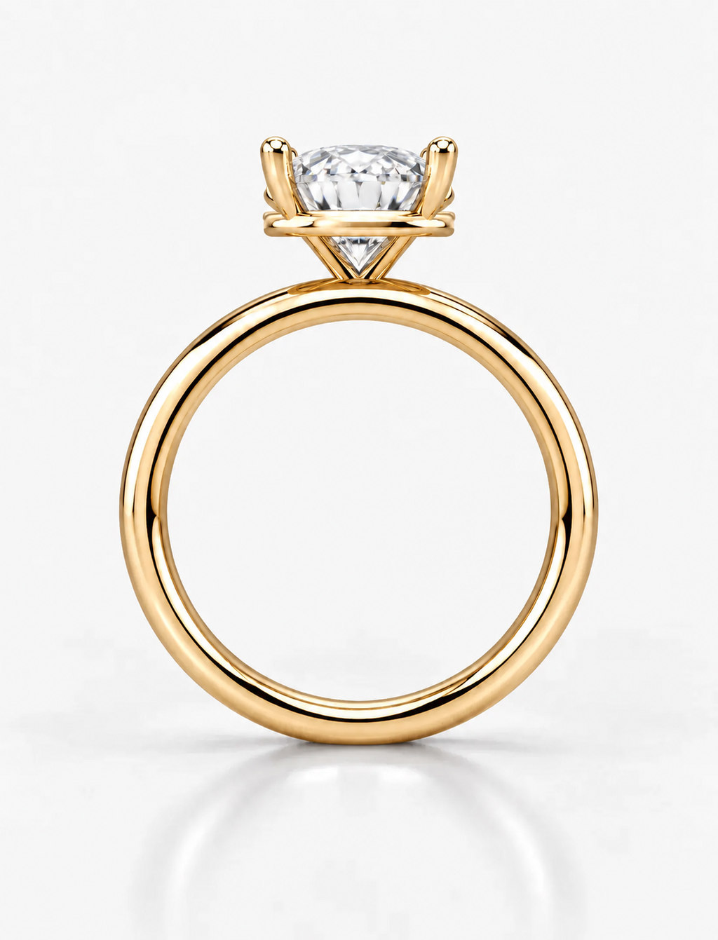 Oval Diamond Solitaire Engagement Ring IGI Lab Grown in 18K Yellow Gold
