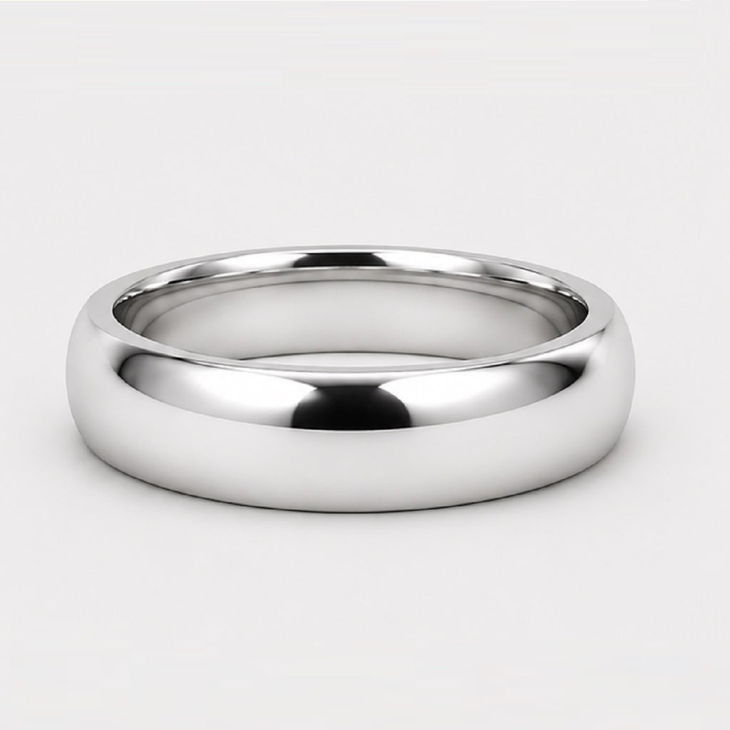 Classic D Shape 4mm Plain Women's Wedding Band