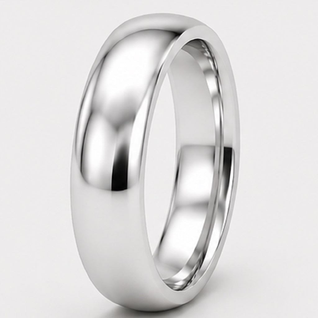 Classic D Shape 4mm Plain Women's Wedding Band