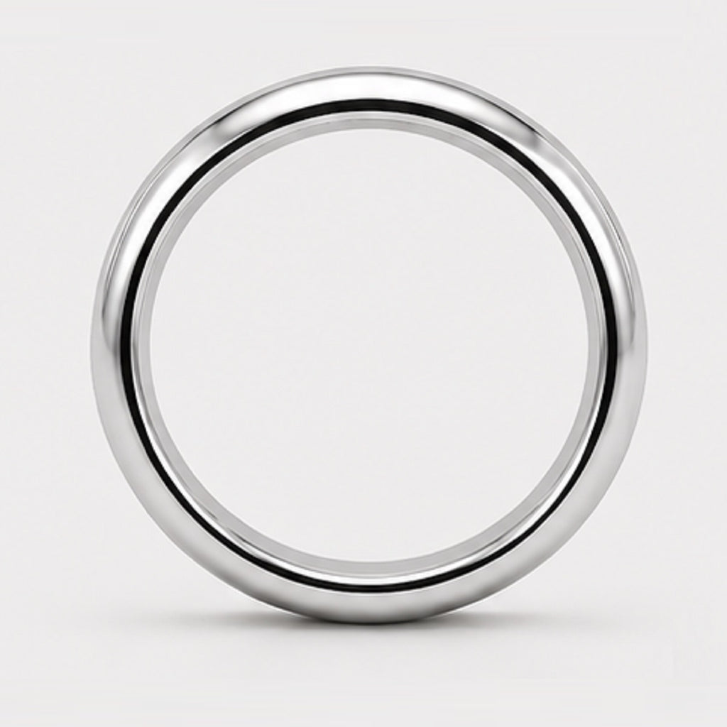 Classic D Shape 4mm Plain Women's Wedding Band