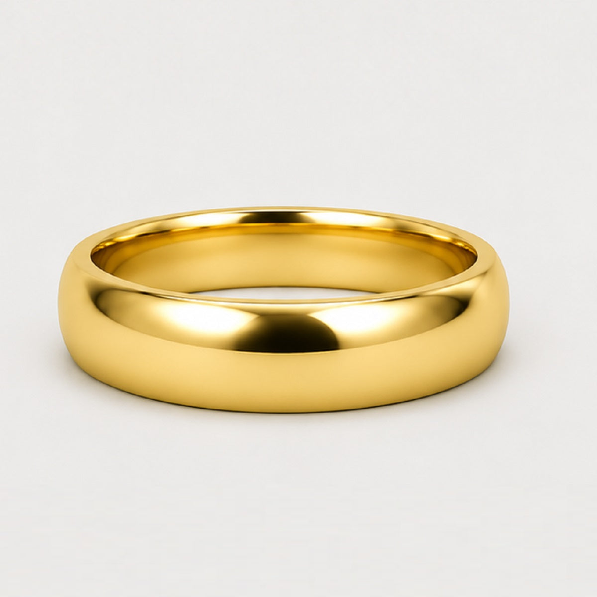 Classic D Shape 4mm Plain Women's Wedding Band