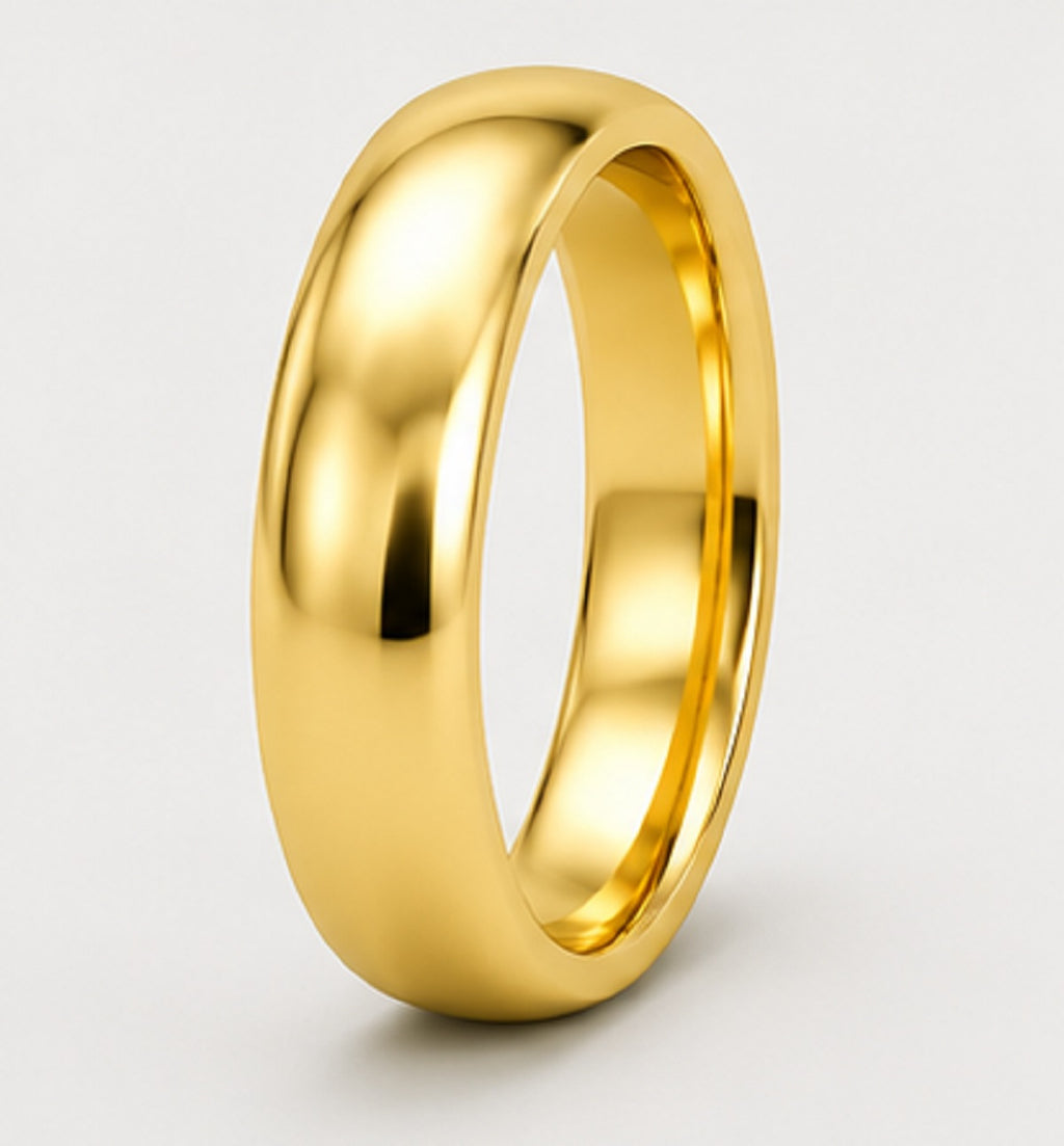 Classic D Shape 4mm Plain Women's Wedding Band