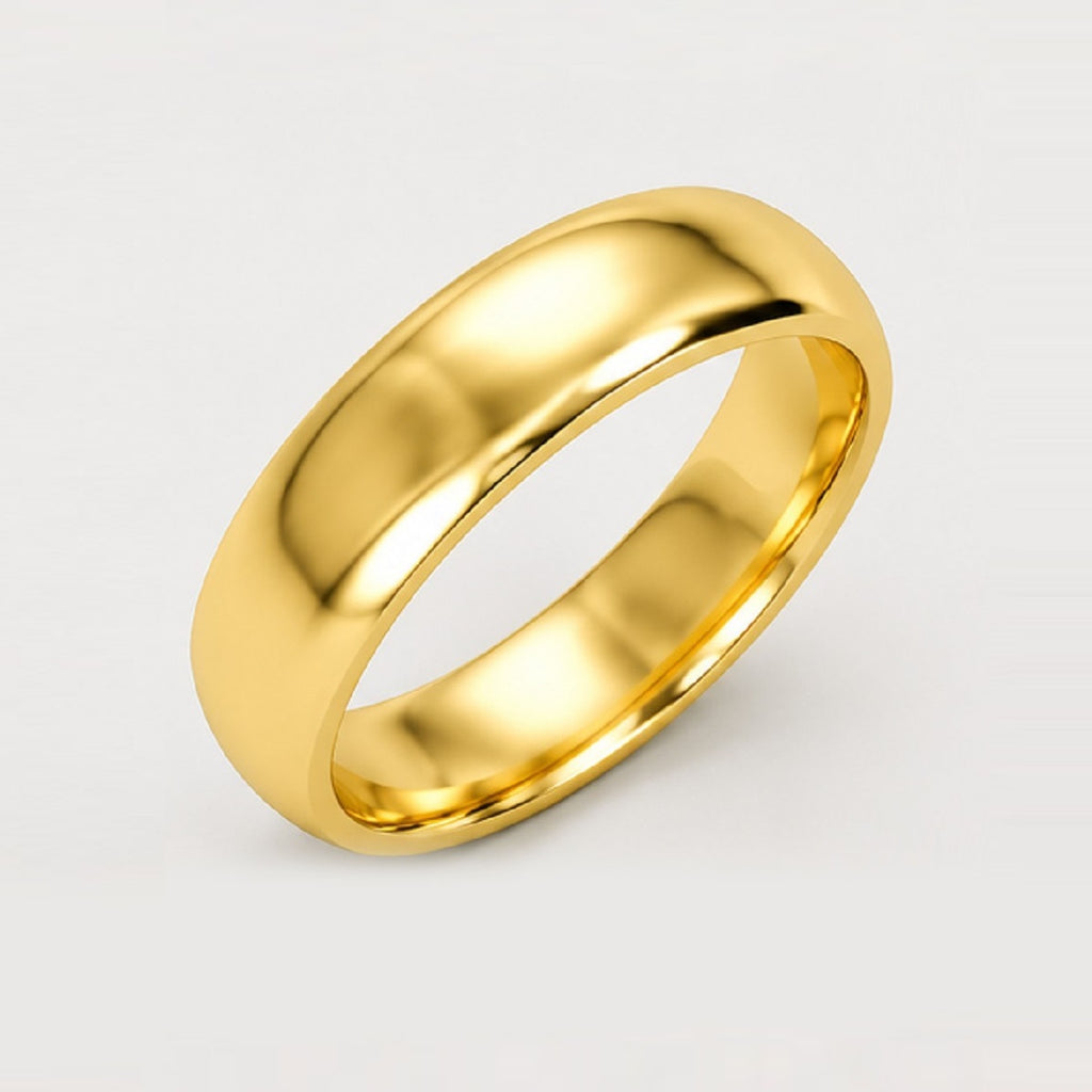 Classic D Shape 4mm Plain Women's Wedding Band