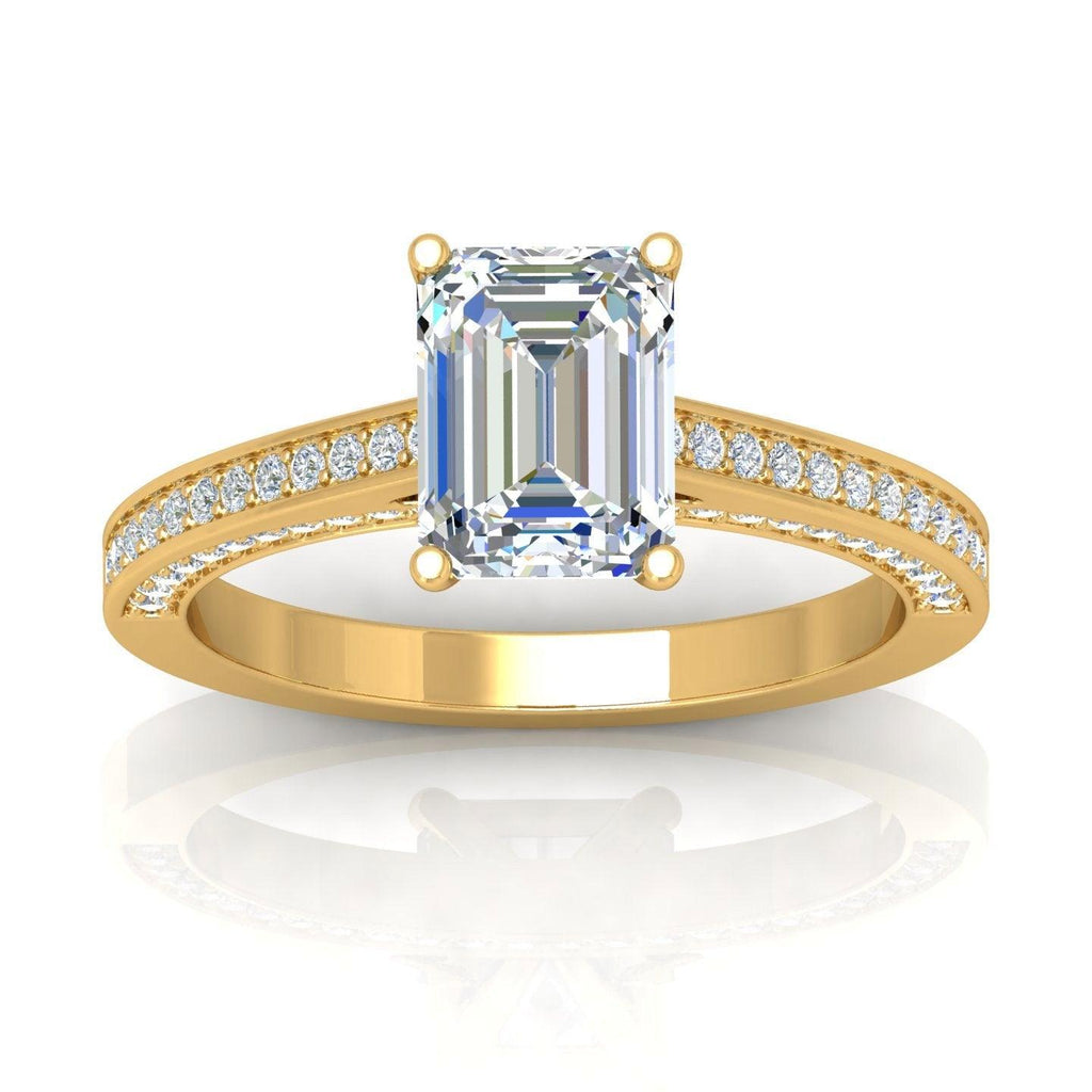 Certified Emerald Diamond Engagement Ring 2.00Carat