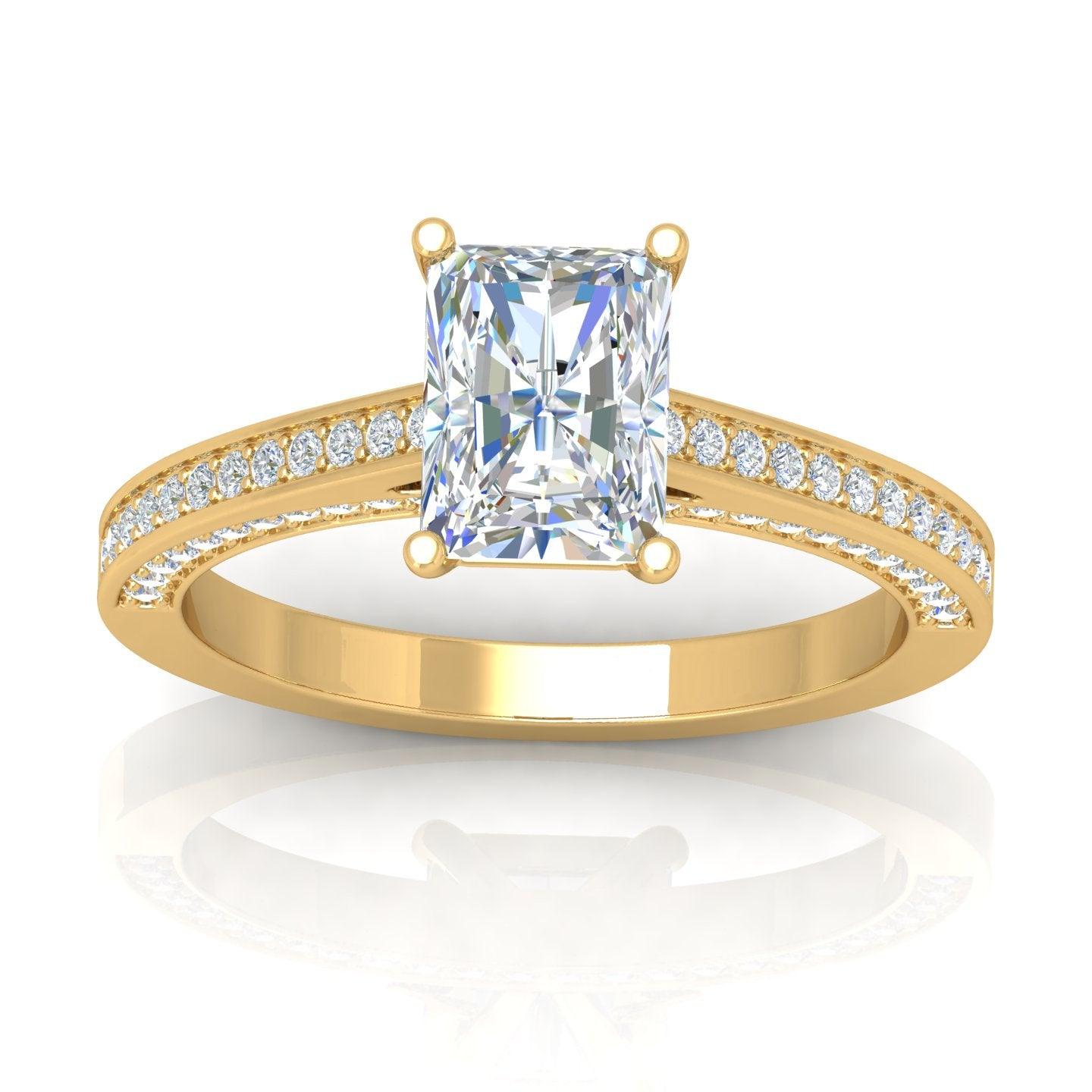 Certified Radiant Diamond Engagement Ring 2.00Carat E/VS