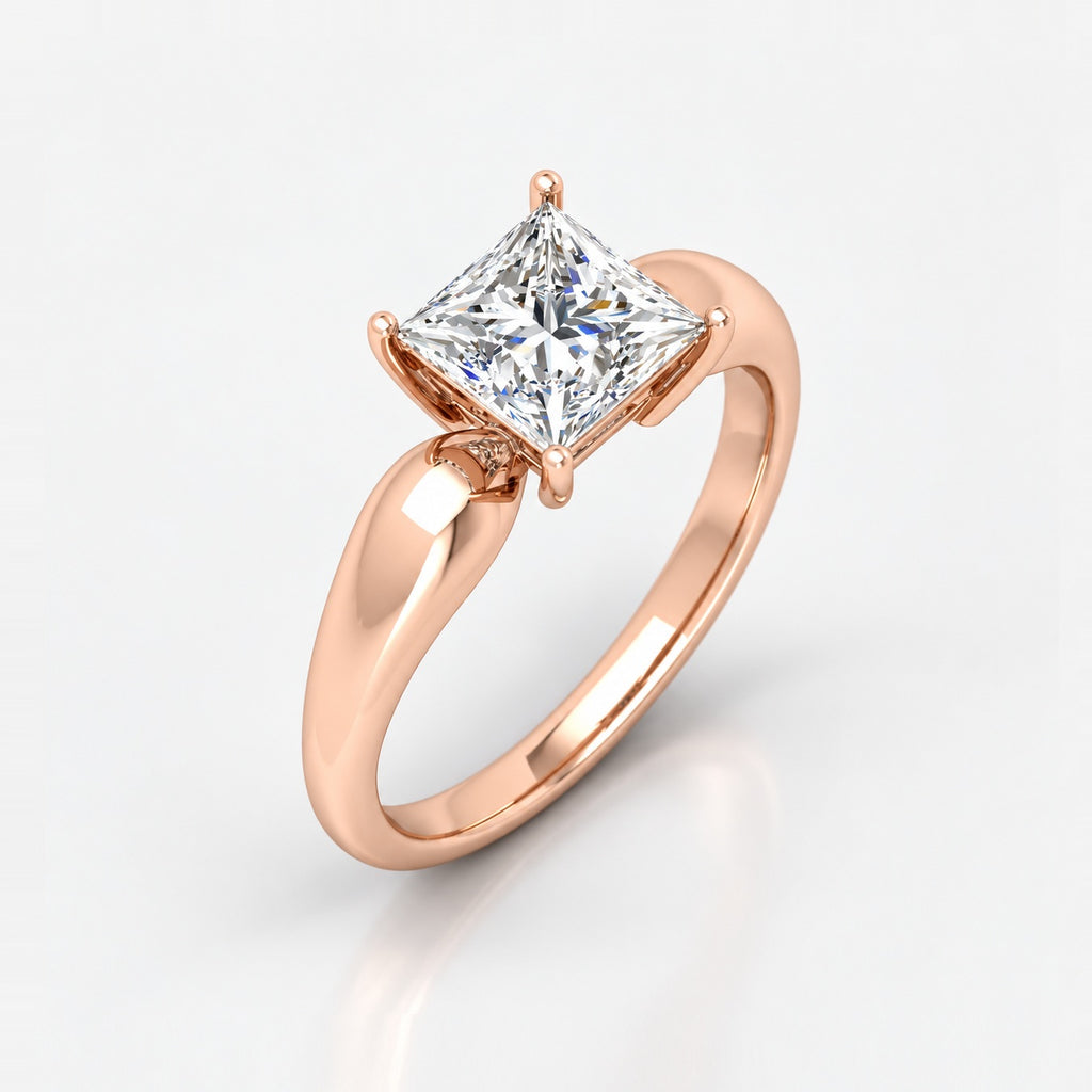 2.00Ct Solitaire Engagement Women's Ring Princess Diamond IGI Certified in Gold & Platinum