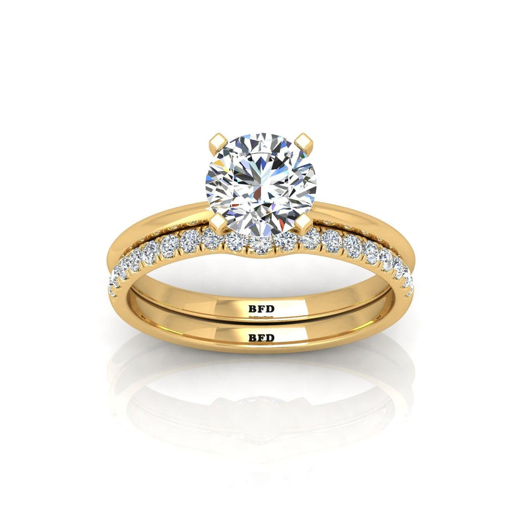 Certified Round Diamond Solitaire Ring With Matching Band 1.50Carat E/VS