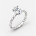 IGI Certified Oval Diamond 2.00Ct Cable Solitaire Engagement Ring in Gold & Platinum