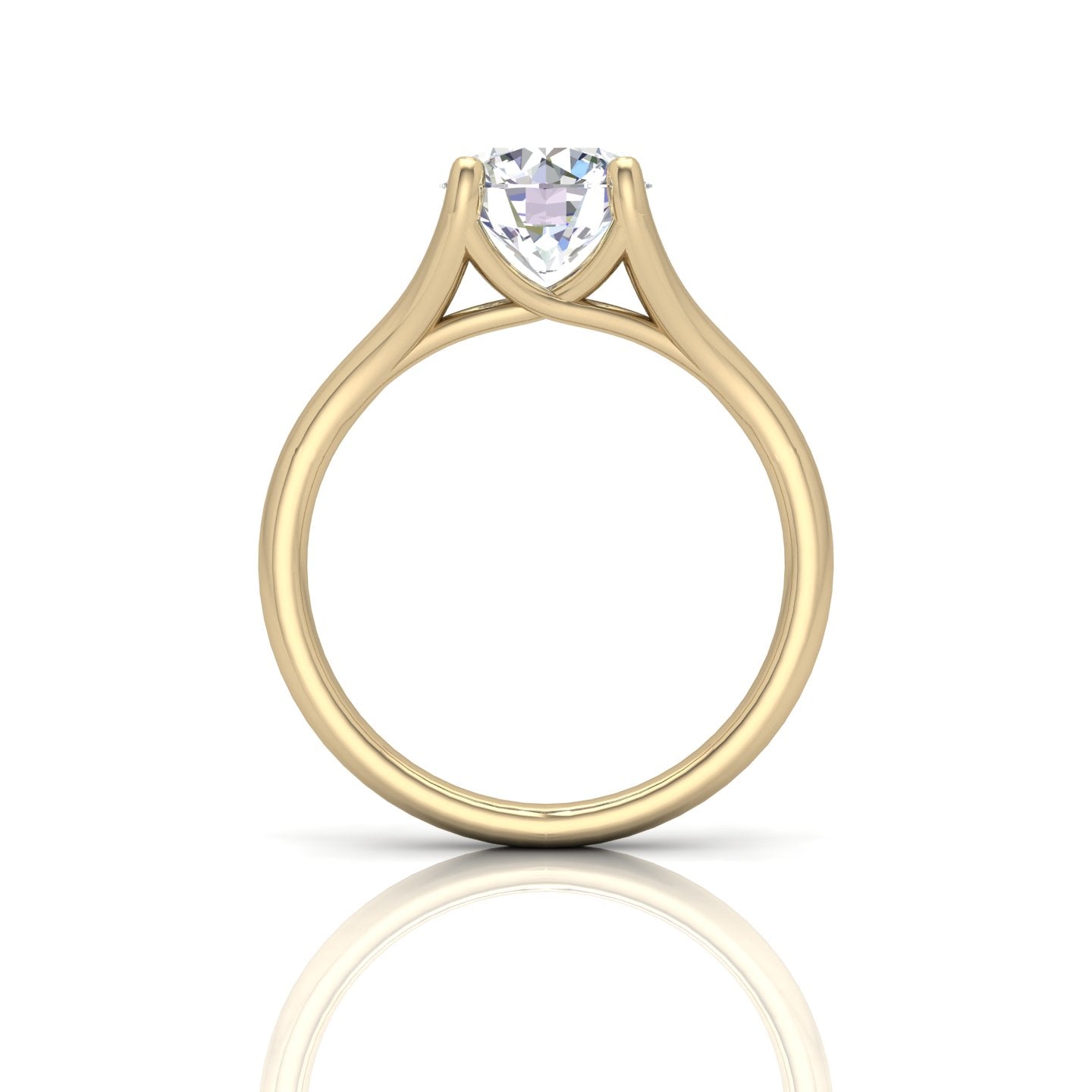 Round Diamond Split Shank Solitaire Engagement Ring