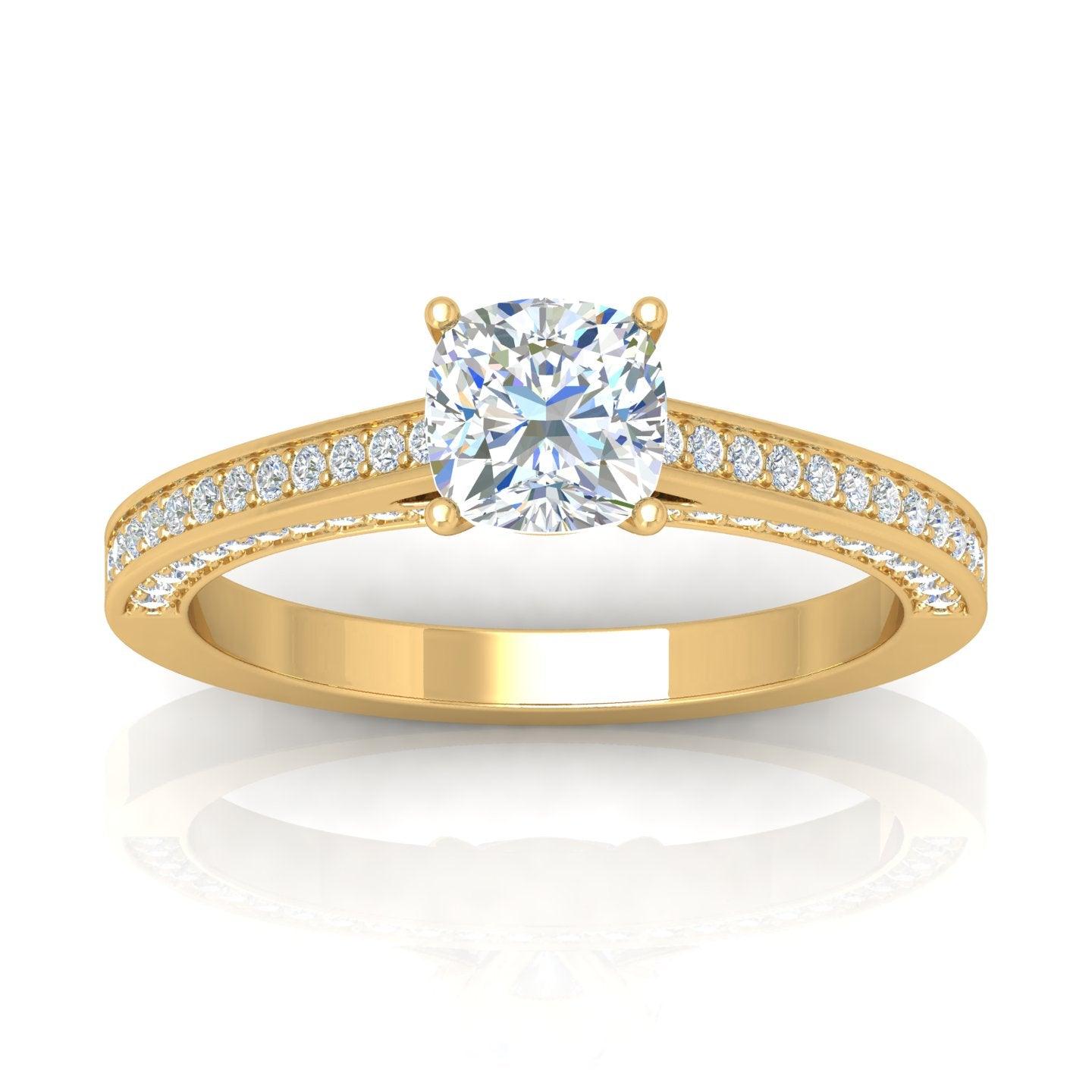 Certified Cushion Diamond Engagement Ring 2.00Carat E/VS