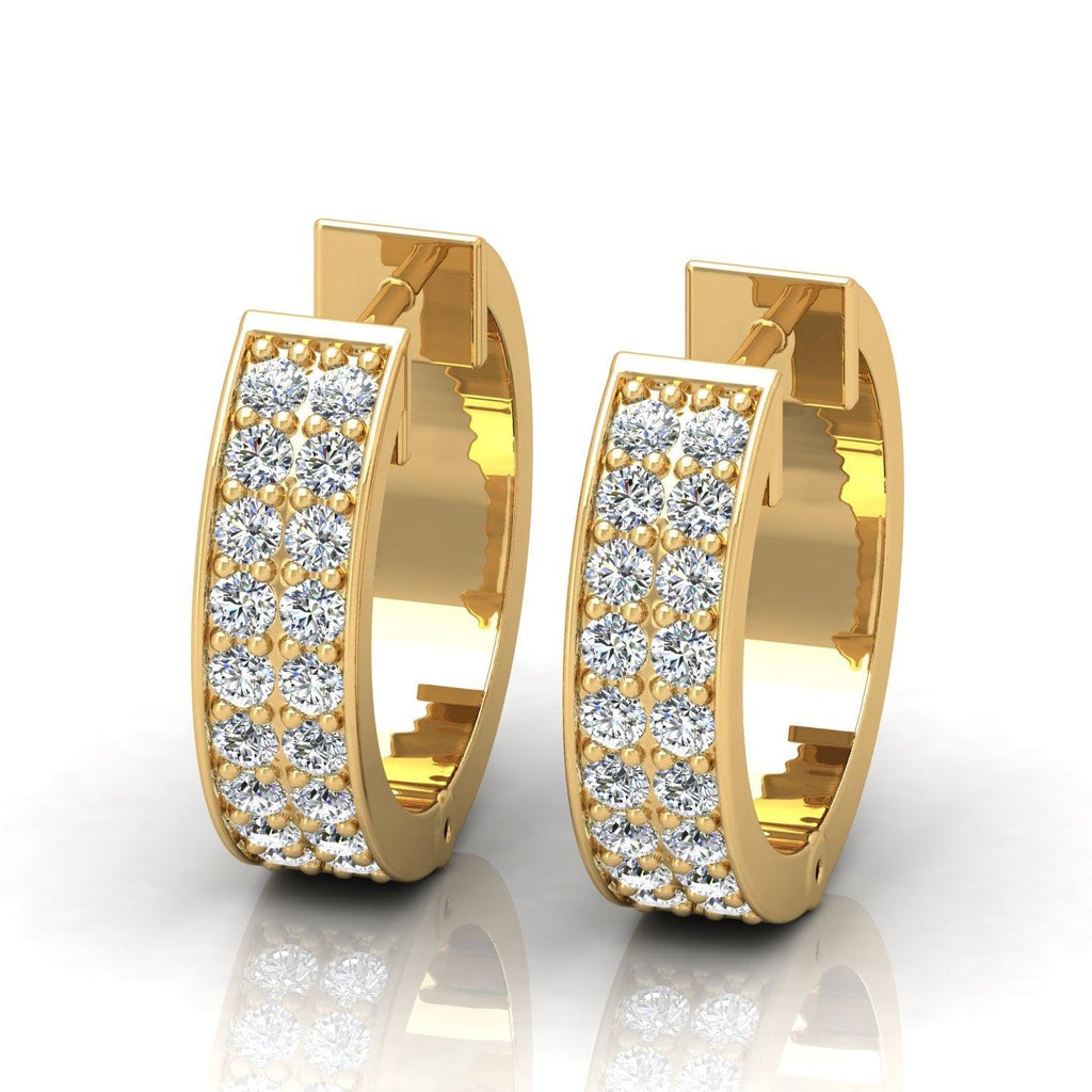 D/VVS 0.25 Carat Round Diamond Designer Hoop Earrings - amadadiamons