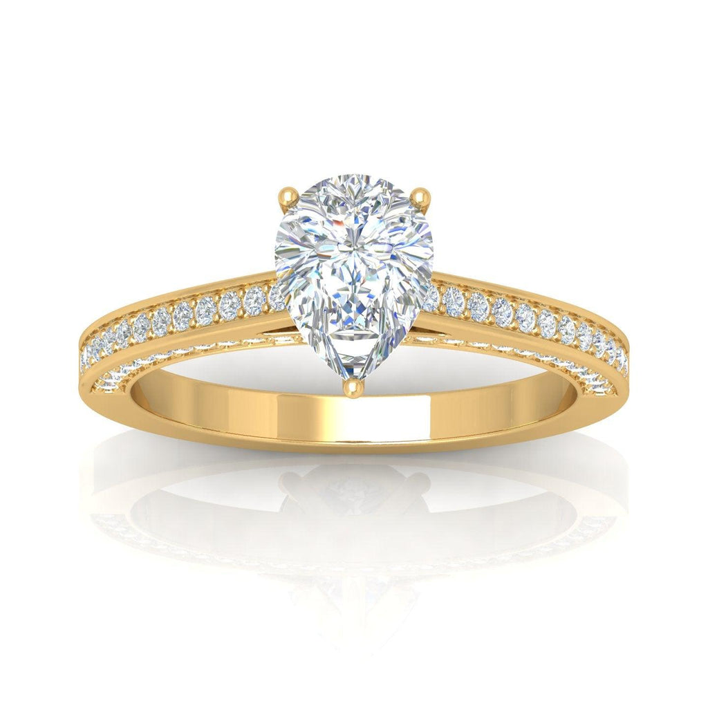 Certified Pear Diamond Engagement Ring 2.00Carat E/VS