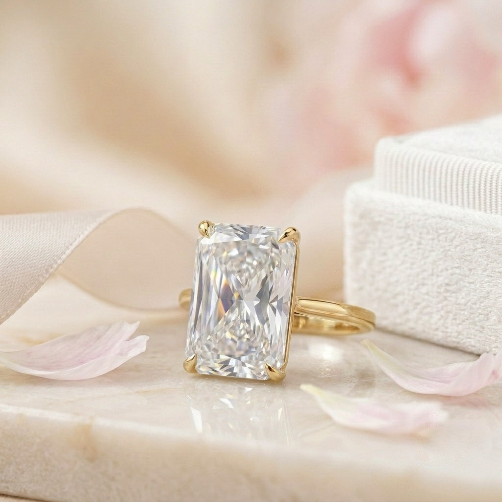IGI Certified 8.50CT F/VS Radiant Lab Grown Diamond Engagement Ring