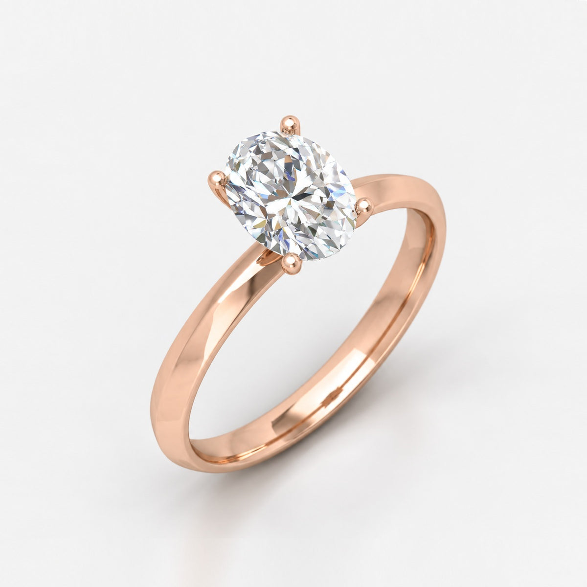 IGI Certified Oval Diamond 2.00Ct Solitaire Engagement Ring in Gold & Platinum