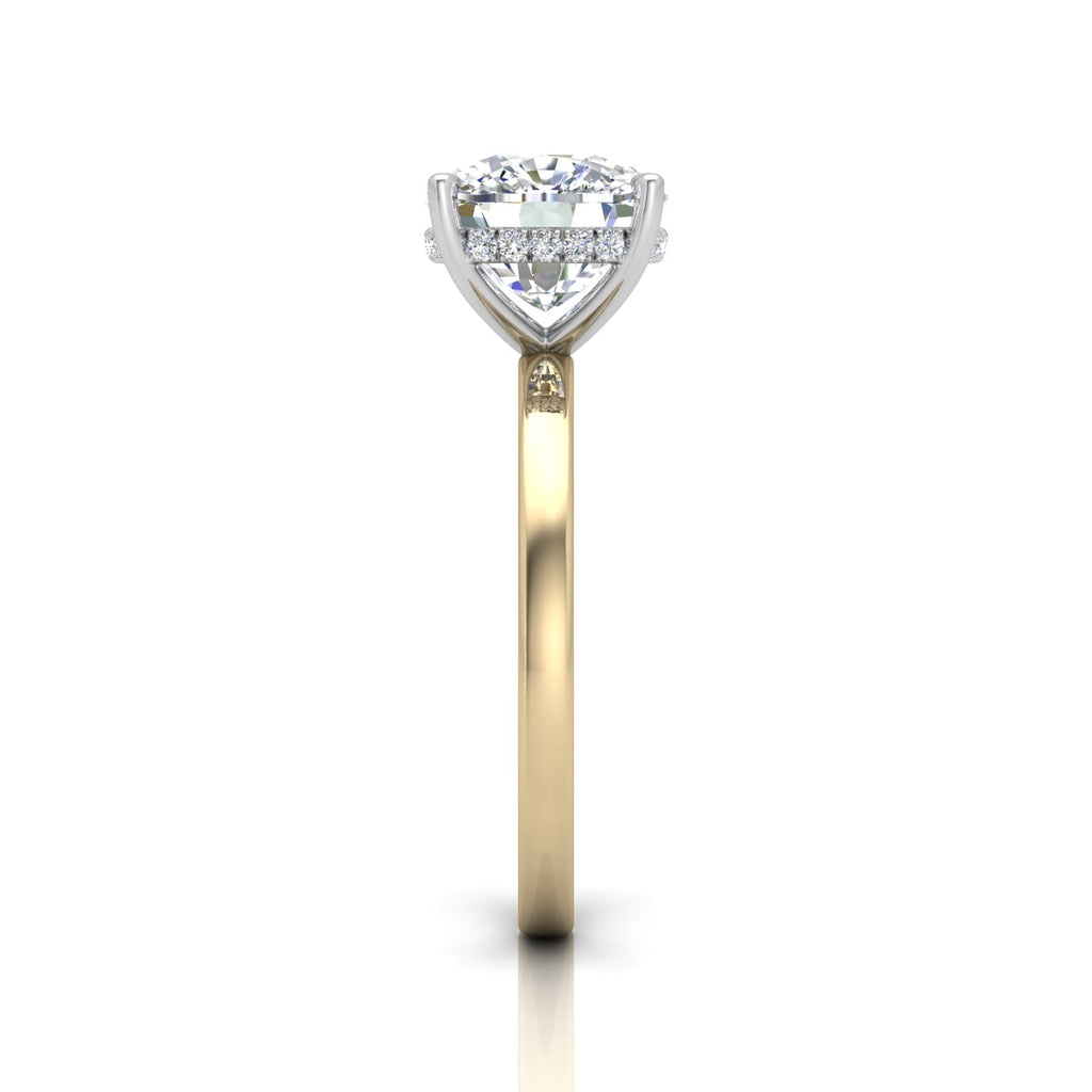 Classic Solitaire Hidden Halo Engagement Ring
