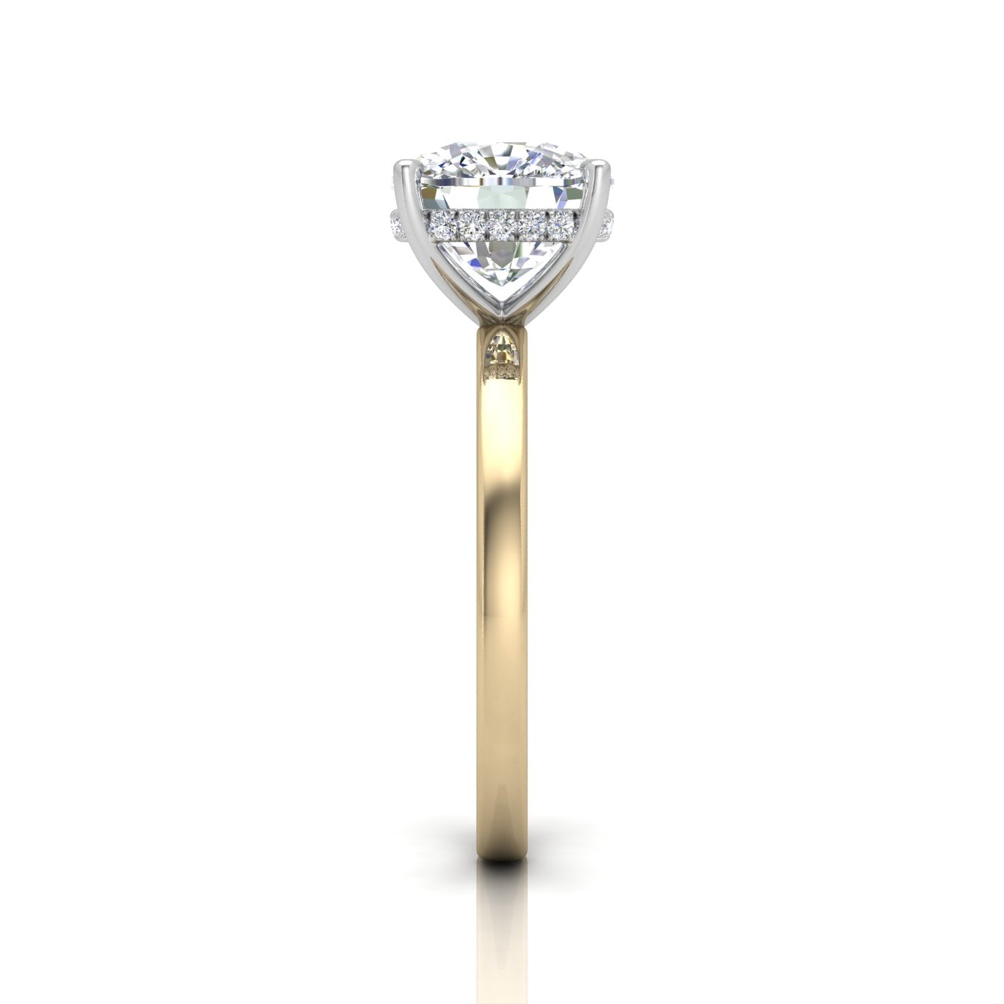 Classic Solitaire Hidden Halo Engagement Ring