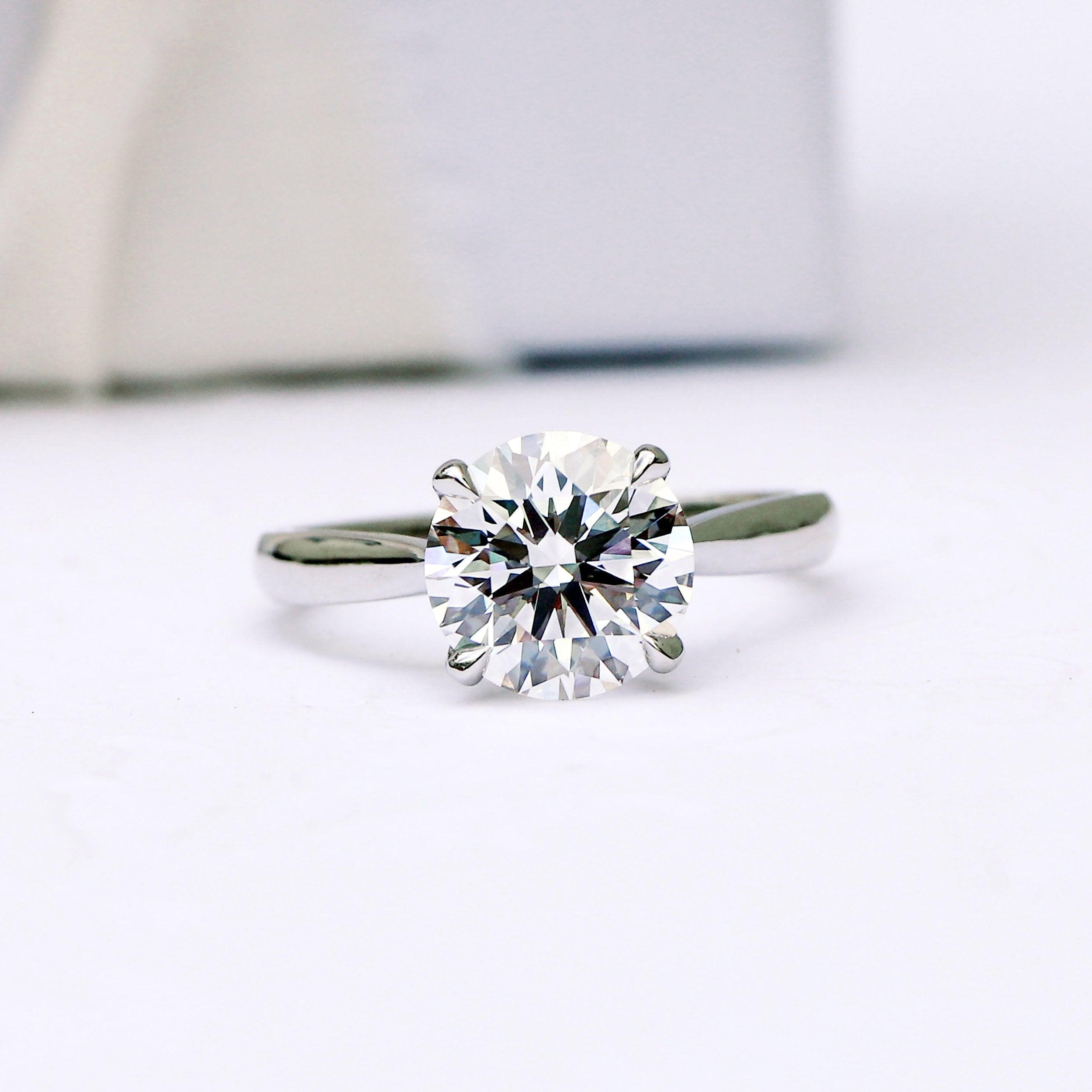Last Piece ! IGI Certified 5.00Ct Huge Lab Grown Round Diamond Solitaire Engagement Ring in Platinum