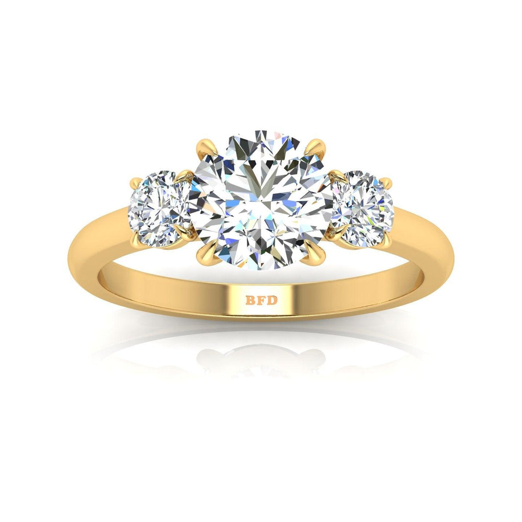 Round Diamond Three Stone Engagement Ring in Platinum 1.00Ct-3.00Ct