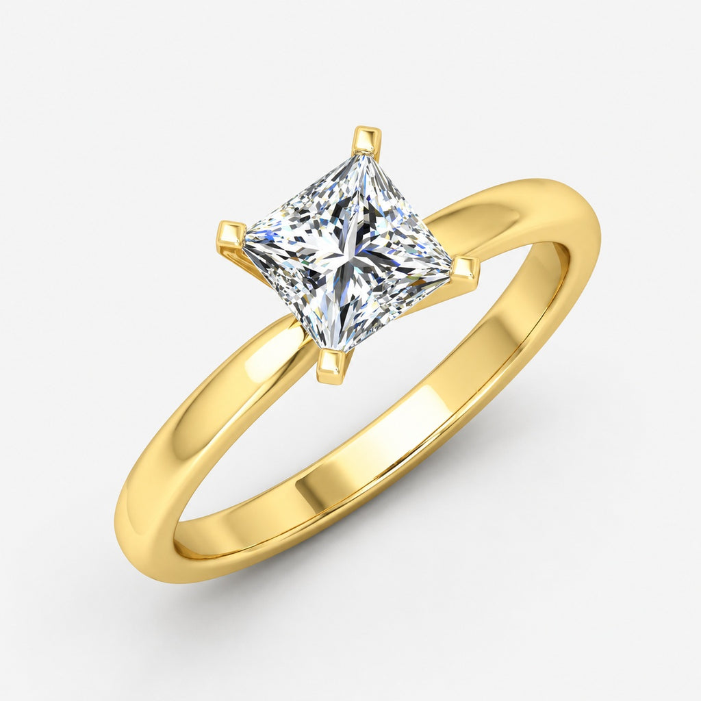 IGI Certified 2.00Ct Solitaire Engagement Women's Ring Princess Diamond in Gold & Platinum