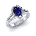 Best Deal..! 2.04Ct Tanzanite Pear & Diamond Halo Engagement Ring In Heavy 18k Gold