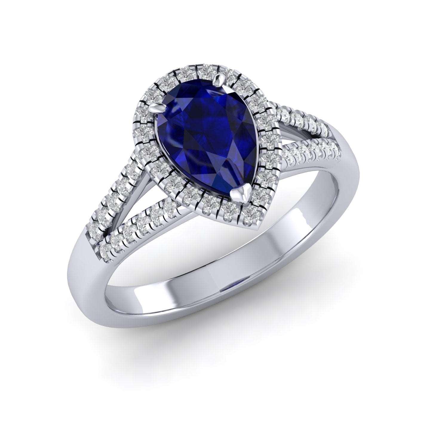 Best Deal..! 2.04Ct Tanzanite Pear & Diamond Halo Engagement Ring In Heavy 18k Gold