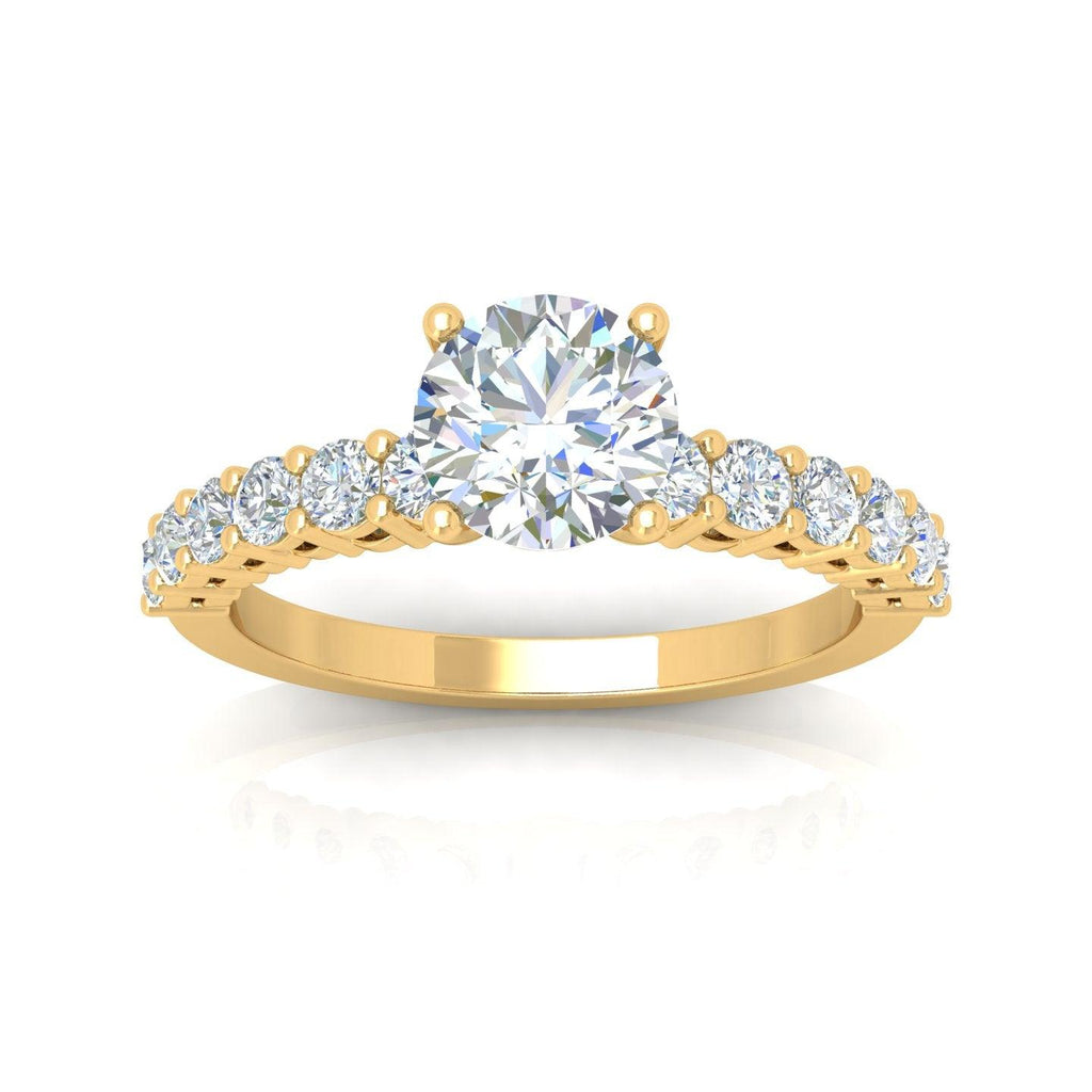 Round Diamond Designer Engagement Ring in Gold / Platinum 1.50Ct