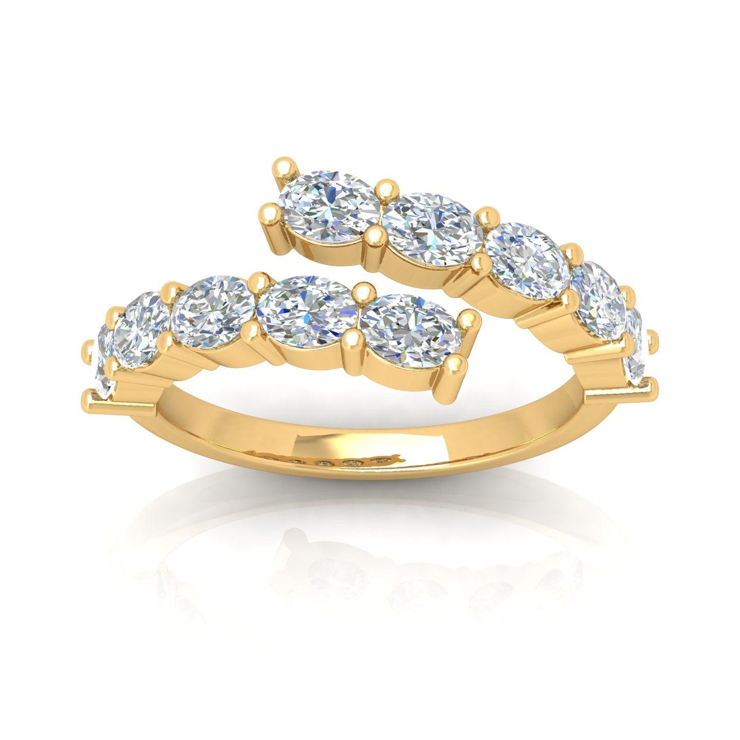 E/VS 2.00 Carat Oval Diamond Half Eternity Designer Ring