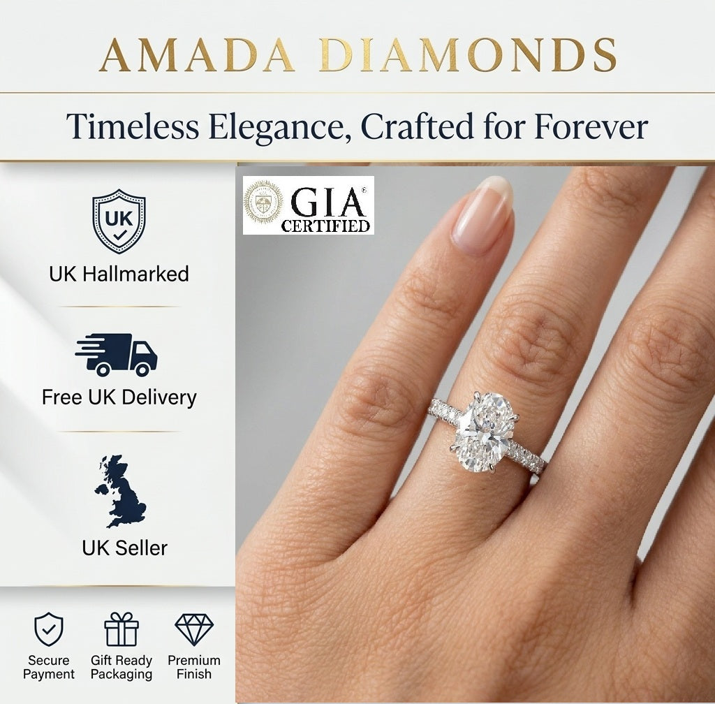 GIA Certified 1.80CT G/SI1 Oval With Side Diamond Engagement Ring In Platinum 950