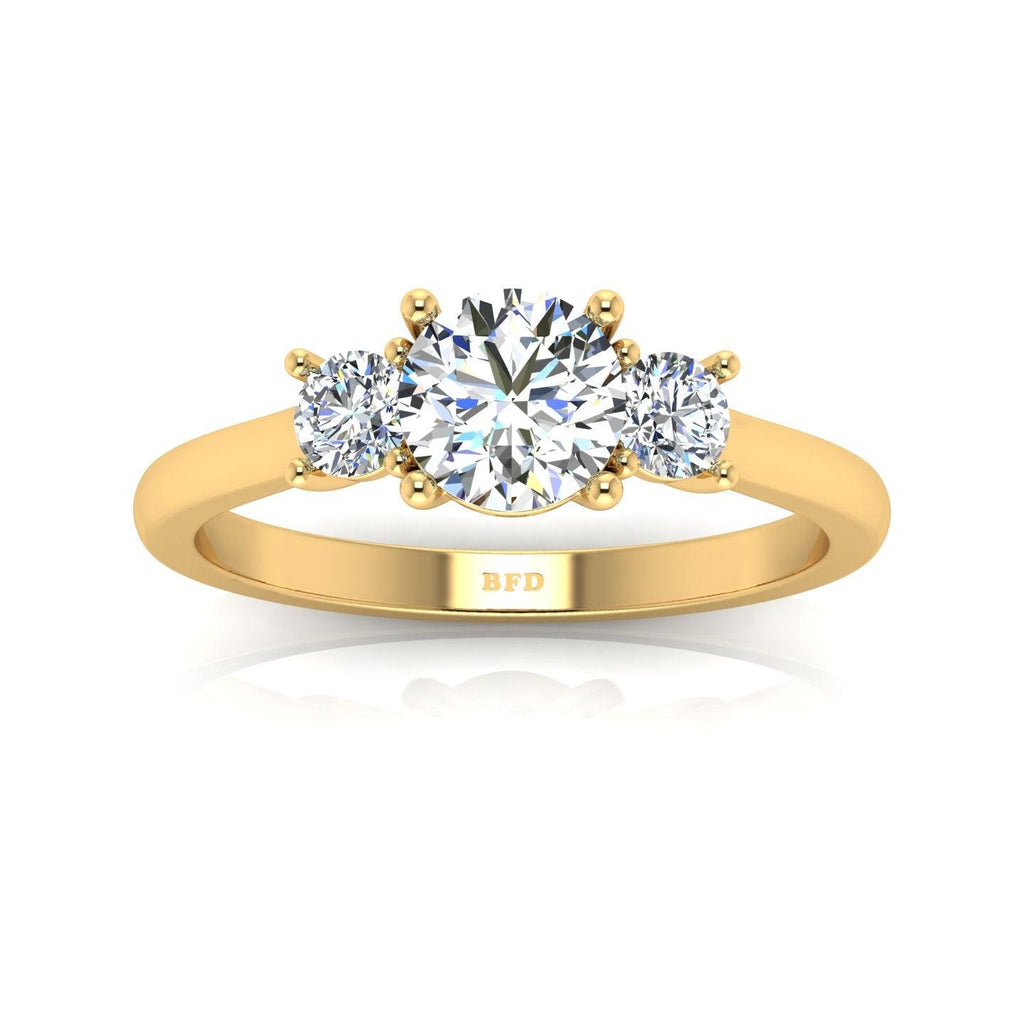 Casual Round Diamond Trilogy Engagement Ring in Platinum 1.00Ct-3.00Ct