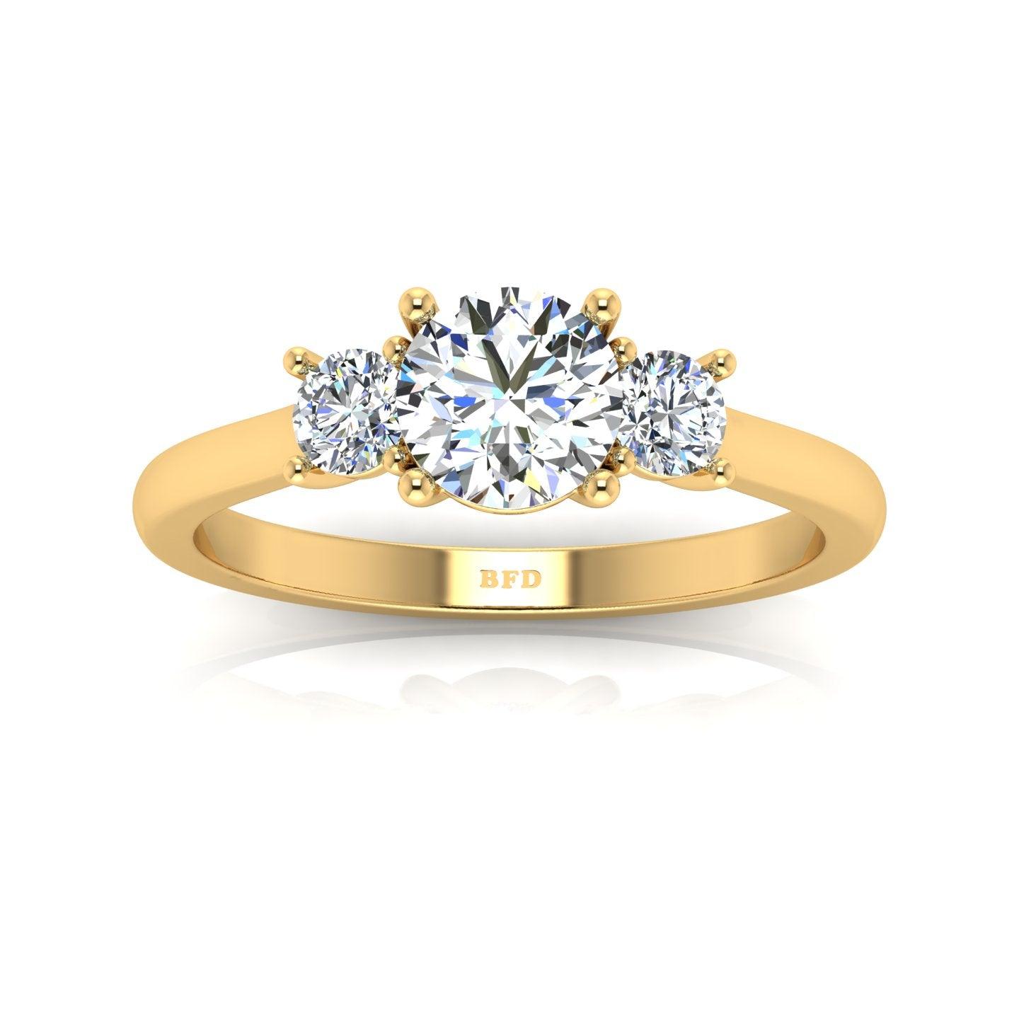 Casual Round Diamond Trilogy Engagement Ring in Platinum 1.00Ct-3.00Ct