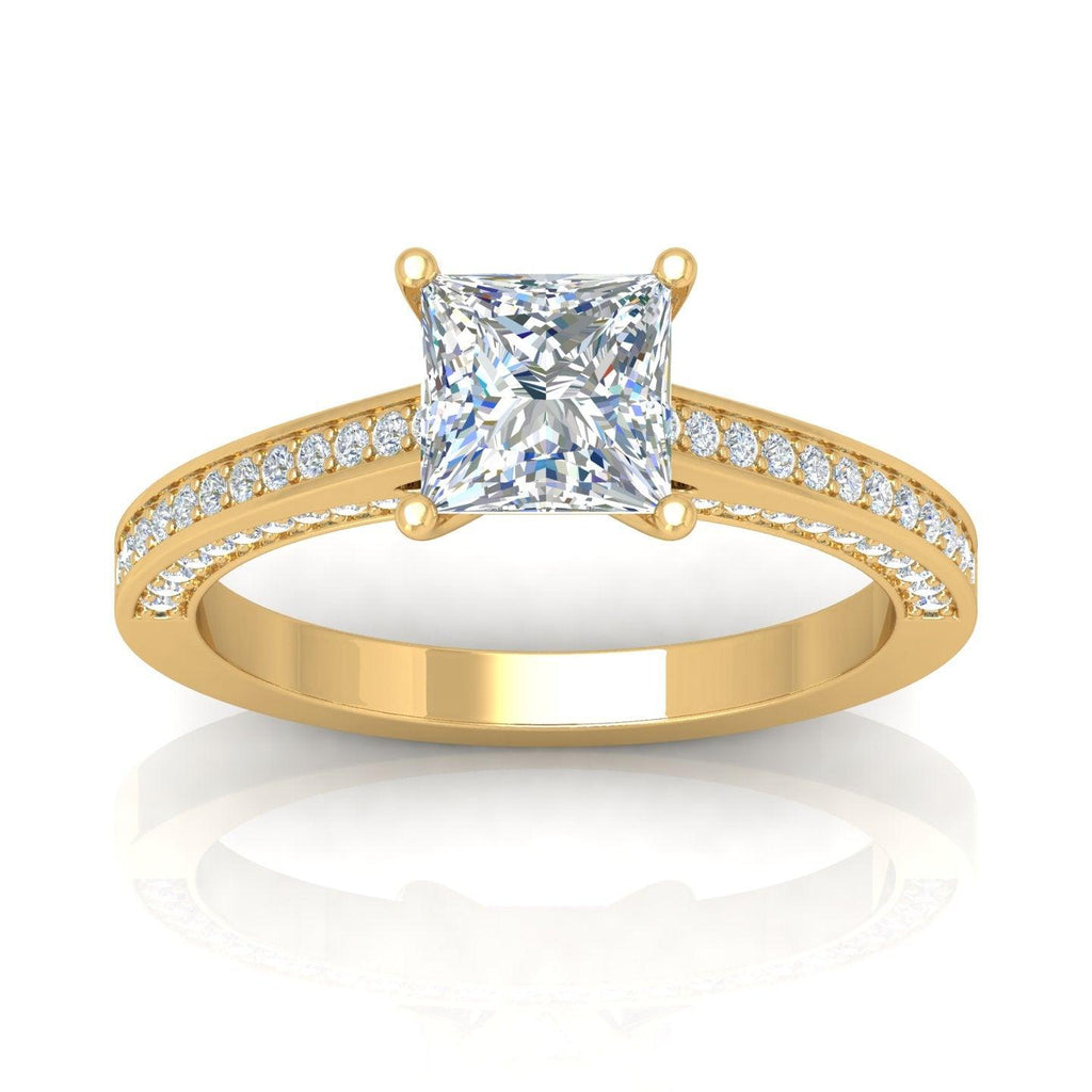 Certified Princess Diamond Engagement Ring 2.00Carat E/VS