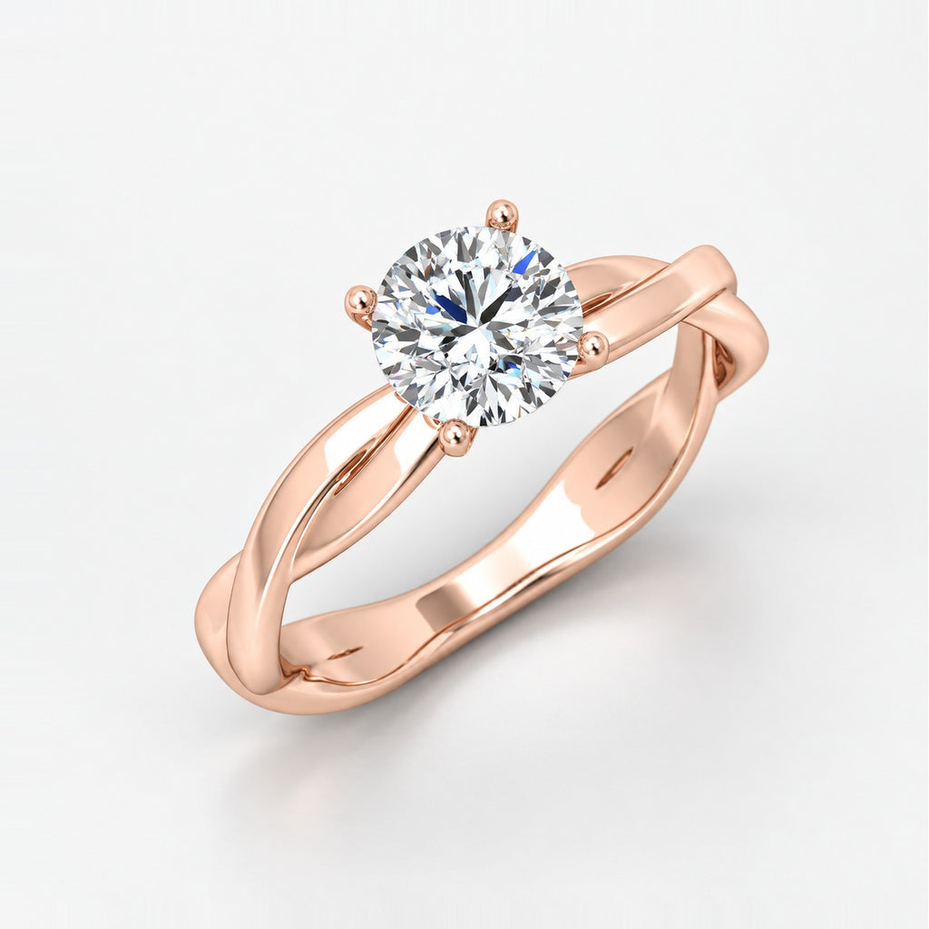 IGI Certified 2.00Ct Romantic Diamond Floral Asymmetrical Twist Engagement Ring in Gold & Platinum