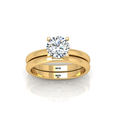 Certified Round Diamond Solitaire Bridal Set Ring 2.00Carat E/VS