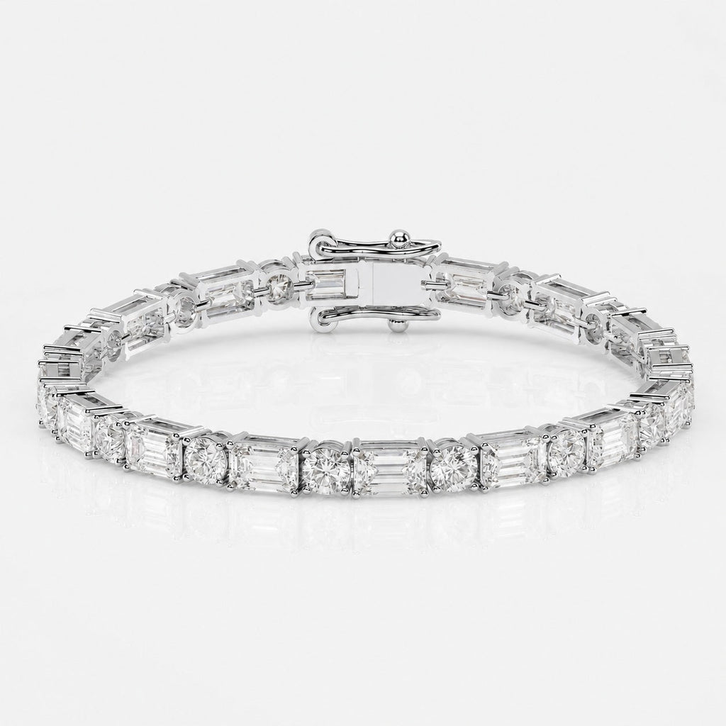 10.00ct Round Diamond Tennis Bracelet - 9k White Gold