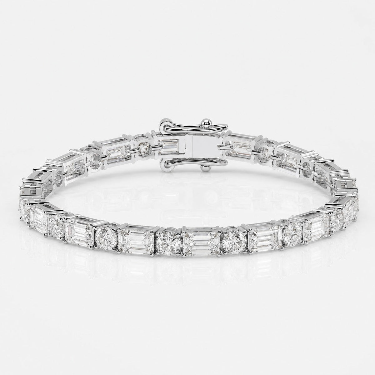 10.00ct Round Diamond Tennis Bracelet - 9k White Gold