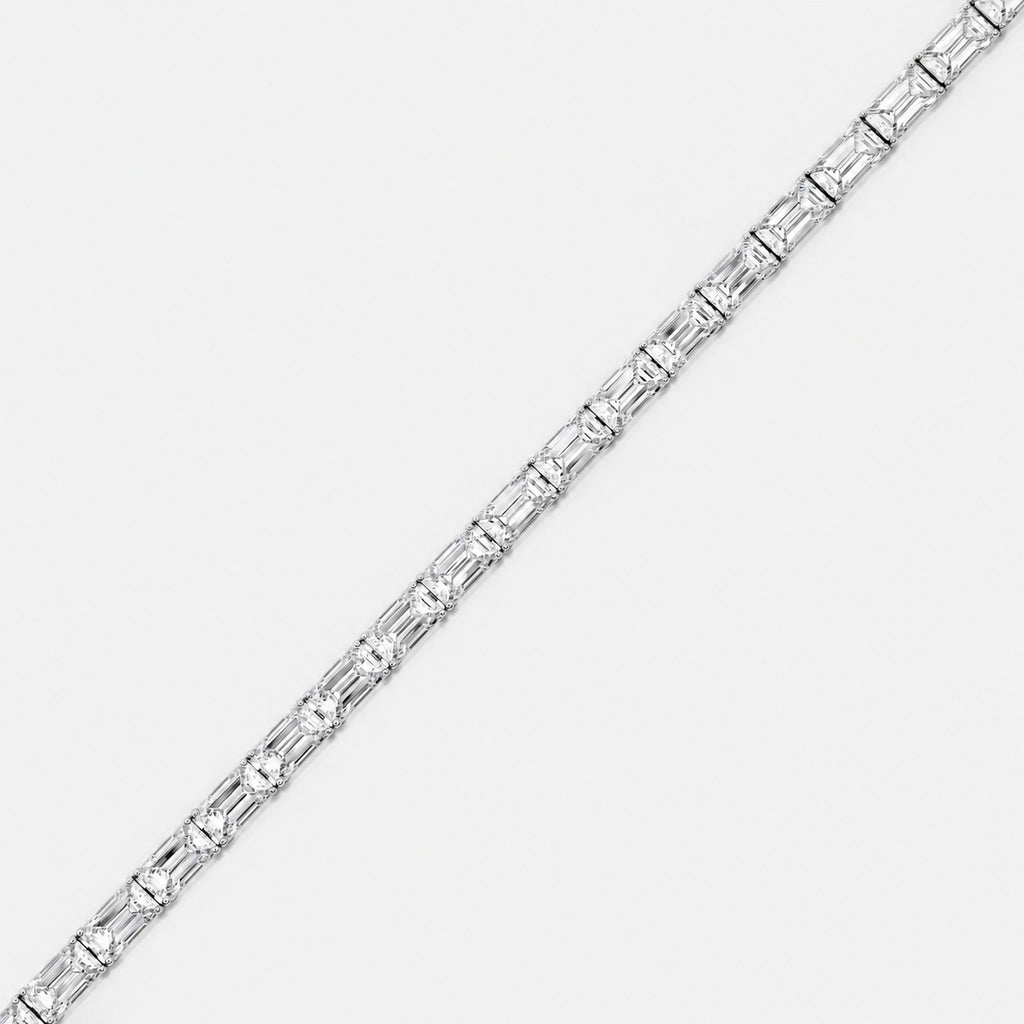 East-West Emerald Lab-Grown Diamond Tennis Bracelet in Gold & Platinum (8–30ct)