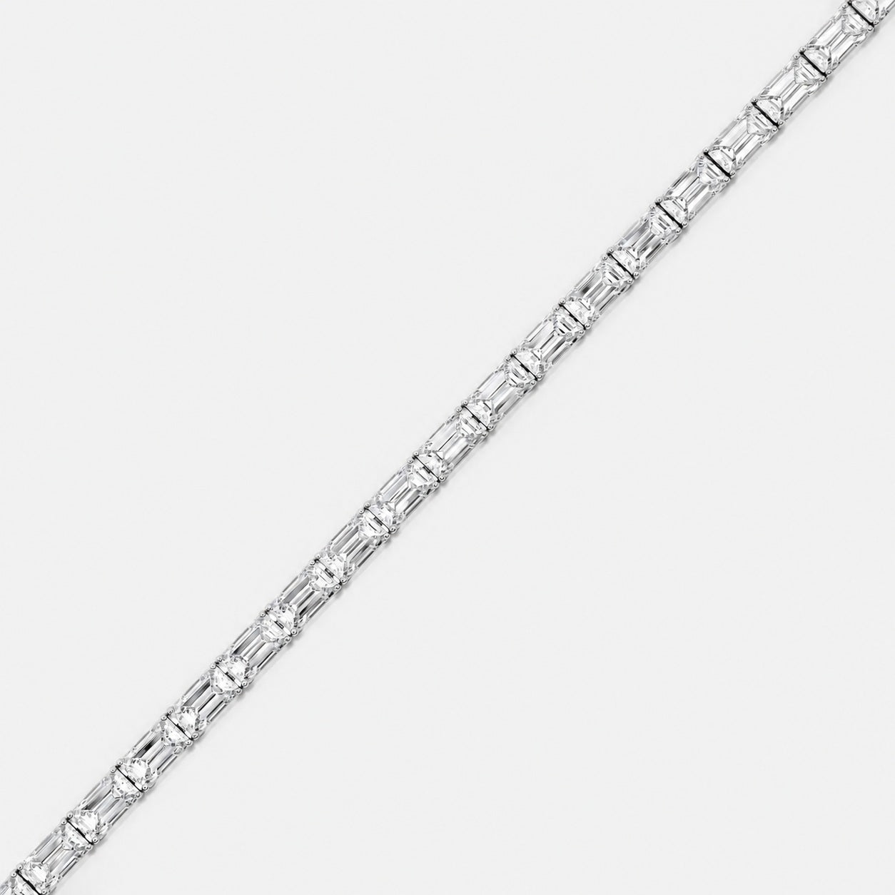 East-West Emerald Lab-Grown Diamond Tennis Bracelet in Gold & Platinum (8–30ct)