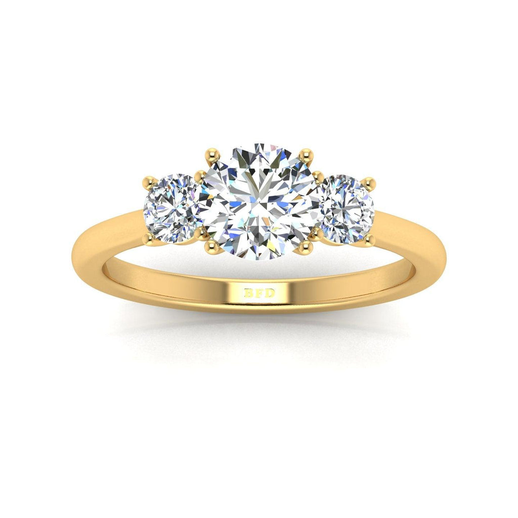 Round Diamond Trilogy Engagement Ring in Platinum 1.50Ct