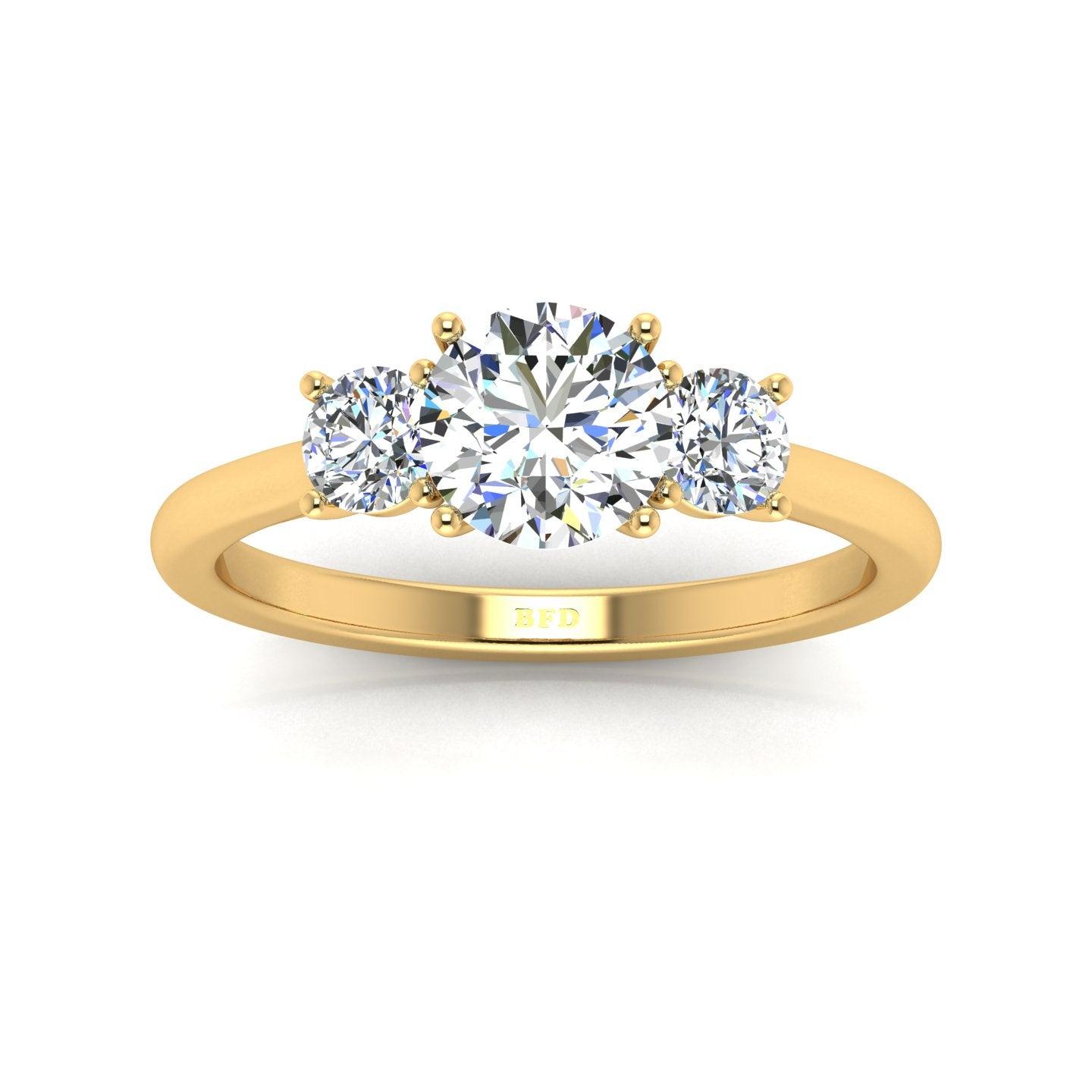 Round Diamond Trilogy Engagement Ring in Platinum 1.50Ct
