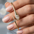 1.00ct Pear Diamond Tennis Bangle - 9k Yellow Gold